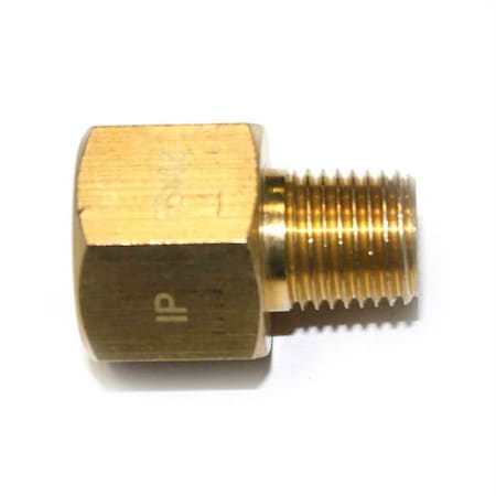 Interstate Pneumatics 1/4 Inch NPT Male x 3/8 Inch NPT Female Brass Hex Bushing FB406